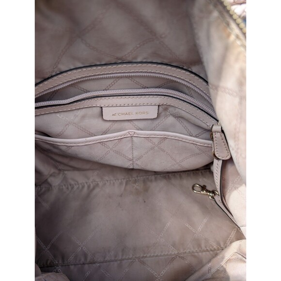 Michael Kors Lexington Large Pebbled Leather Shoulder Bag Blush Pink Smokers Bag - Picture 8 of 9